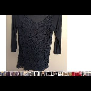 LOVE ON A HANGER dark blue S~3/4 crochet panel mint beautiful